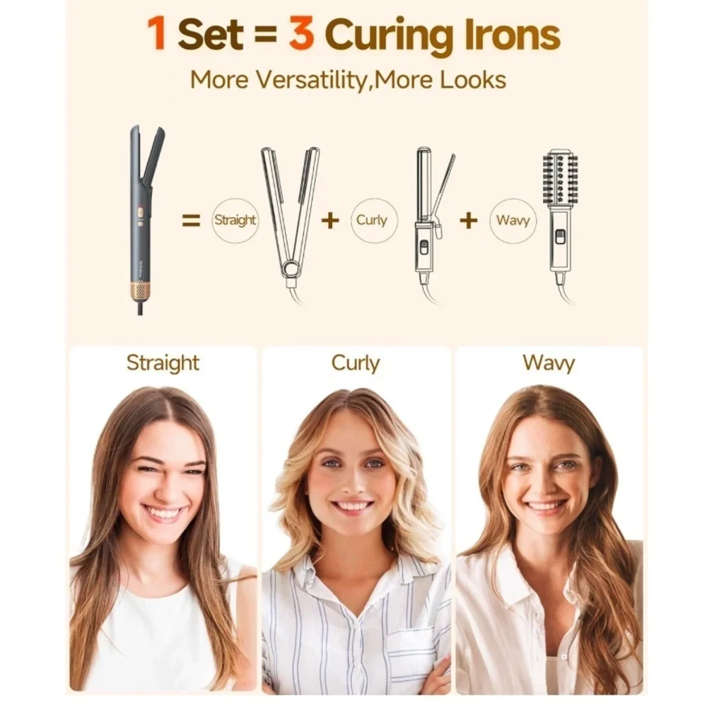 Hair Dryer Brush 6 in 1 Air Styling & Drying Multi-Styler Auto-Wrap Curlers #AM9